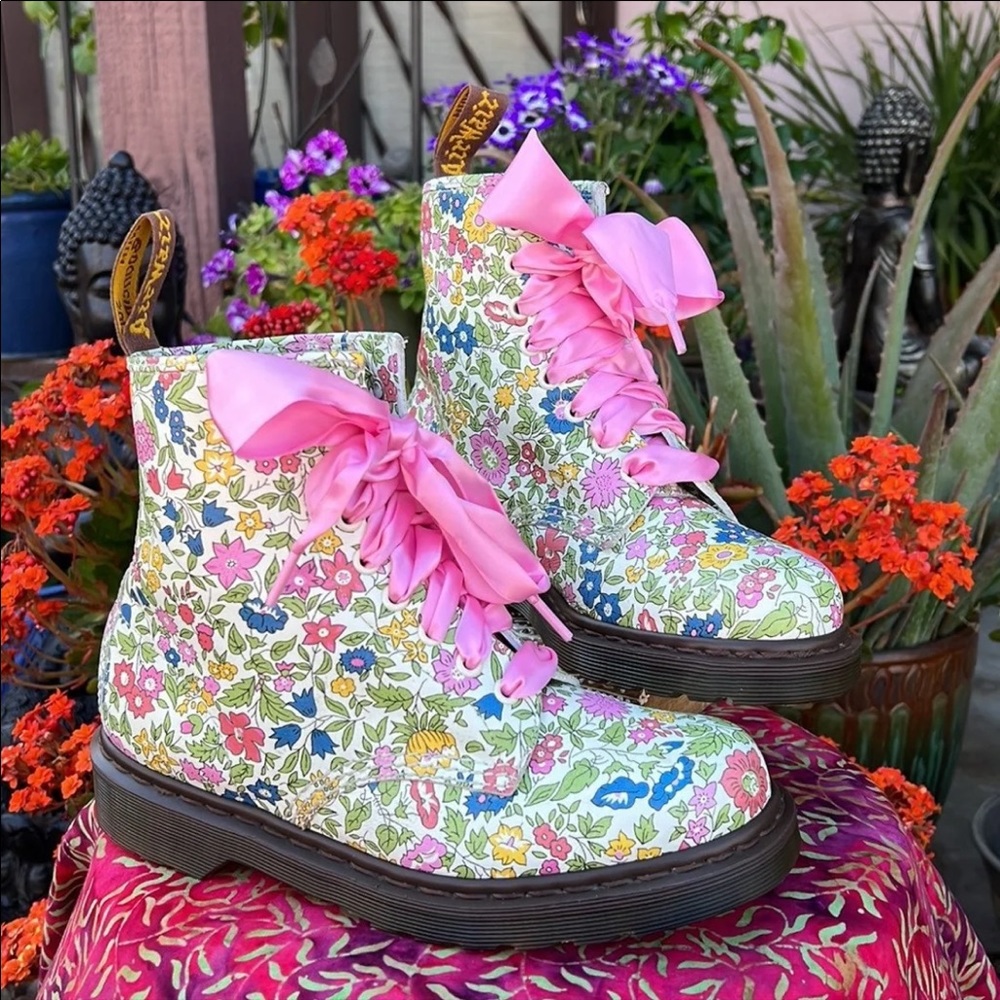Dr. Martens Liberty Floral Colorful Leather Boots - Picture 4 of 17